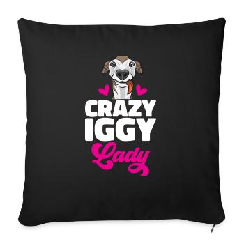 Lévrier italien Greyhound Chiens - Housse de coussin décorative 45 x 45 cm - noir - Devant
