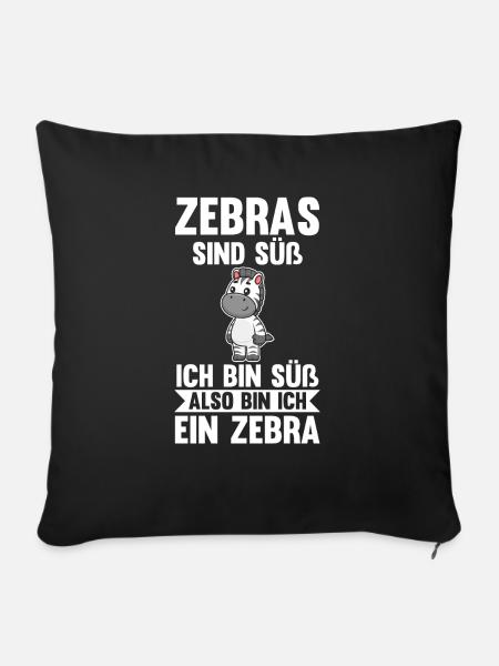 Zebra - Sofakissenbezug 45 x 45 cm - Schwarz