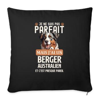 Berger australien chien doux - Housse de coussin décorative 45 x 45 cm - noir - Devant