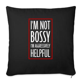 Je ne suis pas autoritaire, je suis agressivement serviable en disant des blagues - Housse de coussin décorative 45 x 45 cm - noir - Devant