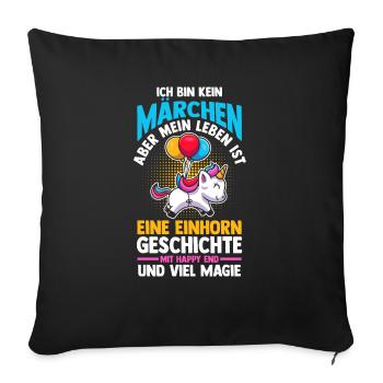 Licorne - Housse de coussin décorative 45 x 45 cm - noir - Devant
