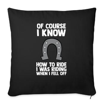 Pferdeliebhaber Reiten Reiten - Sofakissenbezug 45 x 45 cm - Schwarz - Vorne