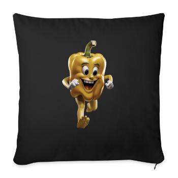 Paprika Geschenk - Sofakissenbezug 45 x 45 cm - Schwarz - Vorne