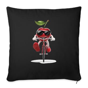 Cherry Radfahren auf dem Fahrrad Geschenk - Sofakissenbezug 45 x 45 cm - Schwarz - Vorne