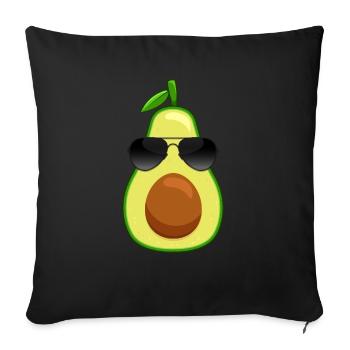 Guacamole Superfood Fruit Cool Avocado - Sofa pillowcase 17,3'' x 17,3'' (45 x 45 cm) - black - Front