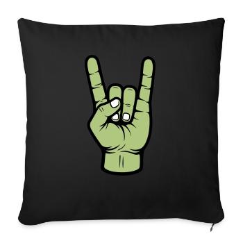 Party Hand Rock Zeichen - Sofakissenbezug 45 x 45 cm - Schwarz - Vorne