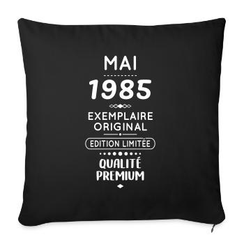 Anniversaire 40 ans - Mai 1985 Original - Housse de coussin décorative 45 x 45 cm - noir - Devant