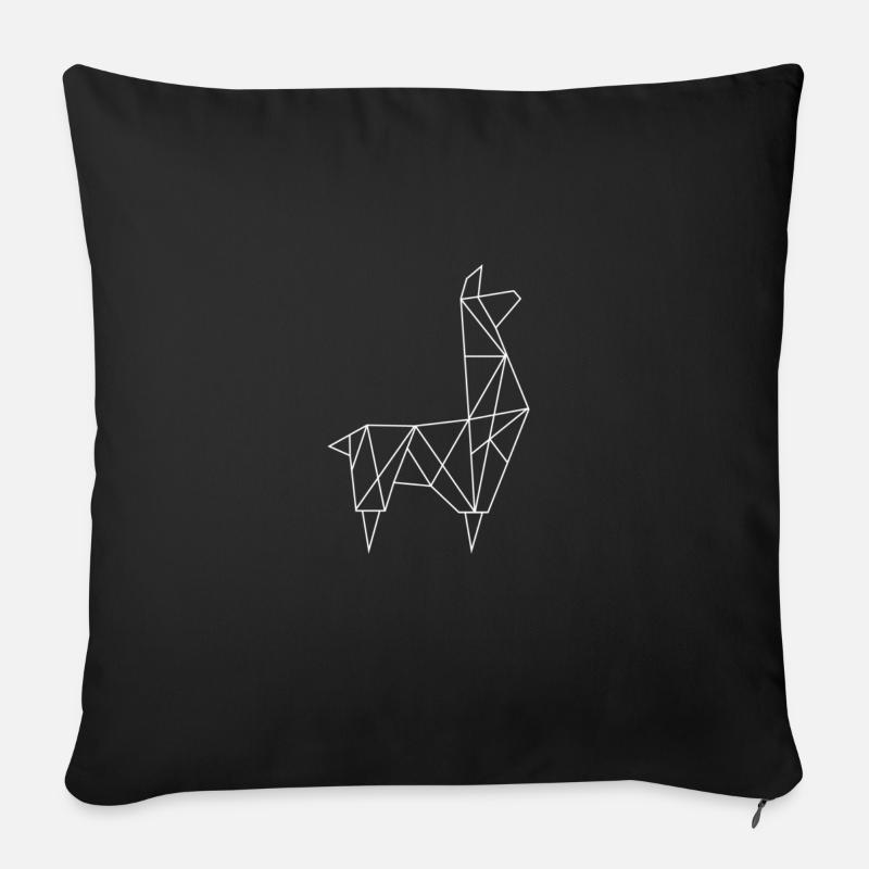 lama - Housse de coussin décorative 45 x 45 cm - noir