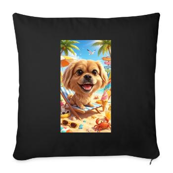 Mila in the sun - Sofa pillowcase 17,3'' x 17,3'' (45 x 45 cm) - black - Front