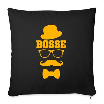 Patrons moustachus - Housse de coussin décorative 45 x 45 cm - noir - Devant