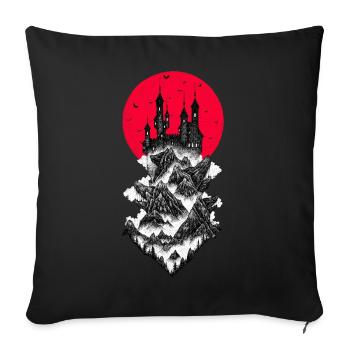 Schloss Dracula - schwarz, weiß, rot - Sofakissenbezug 45 x 45 cm - Schwarz - Vorne