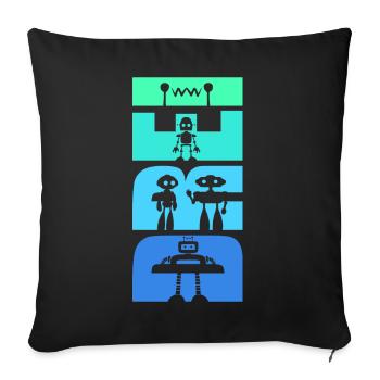 Geburtstag Kinder 3 Jahre alt Robotik Roboter - Sofakissenbezug 45 x 45 cm - Schwarz - Vorne