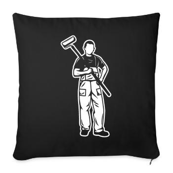 Painter Boy - Sofa pillowcase 17,3'' x 17,3'' (45 x 45 cm) - black - Front
