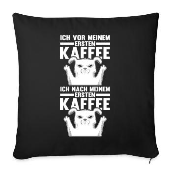 Suivez-moi devant mon premier café - Housse de coussin décorative 45 x 45 cm - noir - Devant