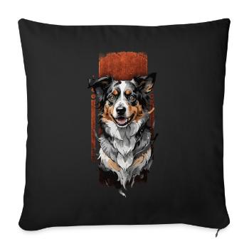 Boundless Energy: Portrait of a Border Collie - Sofa pillowcase 17,3'' x 17,3'' (45 x 45 cm) - black - Front