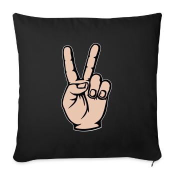 Viktory Peace Sign Hand - Sofa pillowcase 17,3'' x 17,3'' (45 x 45 cm) - black - Front