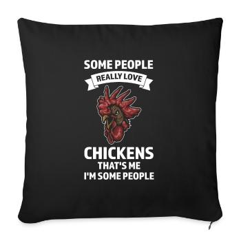 Hühnerhaltung Tierhaltung Geschenk - Sofakissenbezug 45 x 45 cm - Schwarz - Vorne