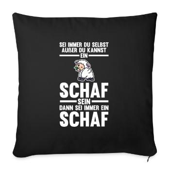 Schaf Landwirt Schafzüchter Geschenk - Sofakissenbezug 45 x 45 cm - Schwarz - Vorne