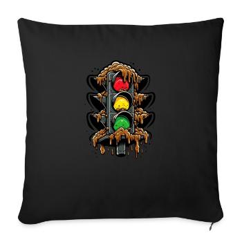 Feu de signalisation allemand classique - Housse de coussin décorative 45 x 45 cm - noir - Devant