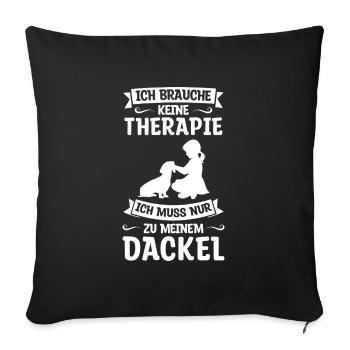 Dackel Hund Dackel Besitzer Geschenk - Sofakissenbezug 45 x 45 cm - Schwarz - Vorne