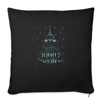 La lumière du monde religieux chrétien - Housse de coussin décorative 45 x 45 cm - noir - Devant