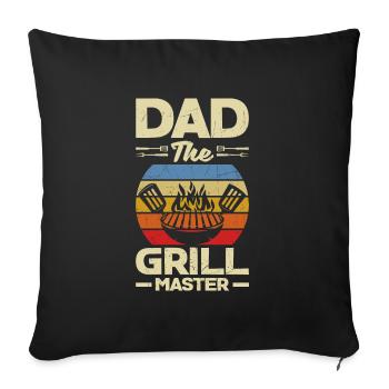 Papa Le Grill BBQ de la fête des pères - Housse de coussin décorative 45 x 45 cm - noir - Devant