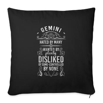 Astrologie Gémeaux Juin Constellation - Housse de coussin décorative 45 x 45 cm - noir - Devant