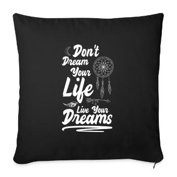 Dream Catcher Dreamer Tattoo Love - Sofa pillowcase 17,3'' x 17,3'' (45 x 45 cm) - black - Front