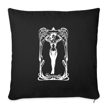 Carte tarot La force - Housse de coussin décorative 45 x 45 cm - noir - Devant