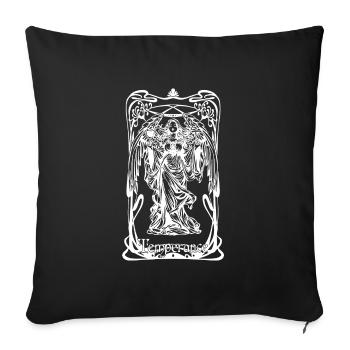 Carte tarot tempérance - Housse de coussin décorative 45 x 45 cm - noir - Devant