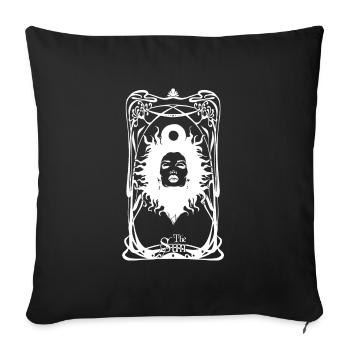 Carte tarot Le Soleil - Housse de coussin décorative 45 x 45 cm - noir - Devant