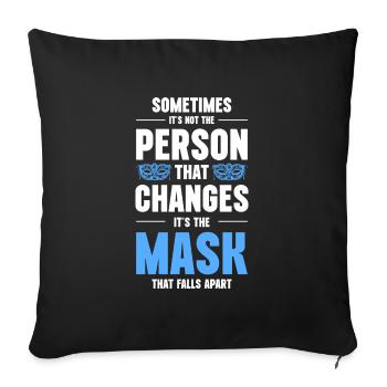 Défilé de costumes de masque masqués - Housse de coussin décorative 45 x 45 cm - noir - Devant