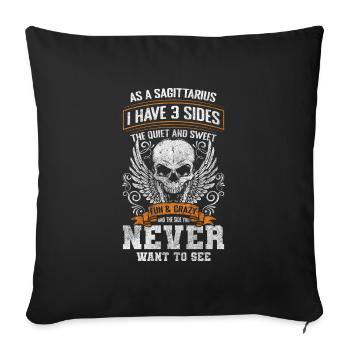 Zodiaque Décembre Astrologie Étoile - Housse de coussin décorative 45 x 45 cm - noir - Devant