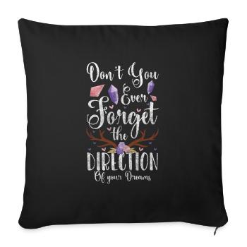 Rêve, Foi, Bonheur, Paix - Housse de coussin décorative 45 x 45 cm - noir - Devant
