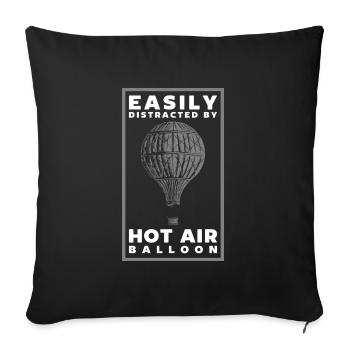 Hot Air Balloon Ride View - Sofa pillowcase 17,3'' x 17,3'' (45 x 45 cm) - black - Front