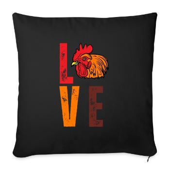 Chicken Farming - Hen Rooster Lover Chicken Farmer - Sofakissenbezug 45 x 45 cm - Schwarz - Vorne