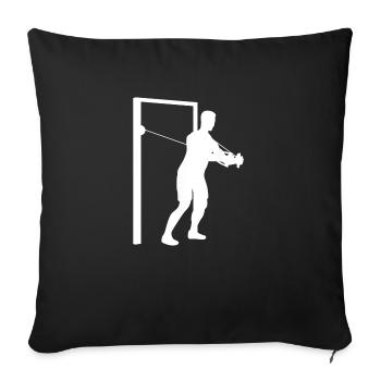 Pull Musculation Entraînement Fitness - Housse de coussin décorative 45 x 45 cm - noir - Devant