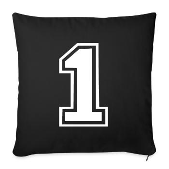 1 - Sofakissenbezug 45 x 45 cm - Schwarz - Vorne