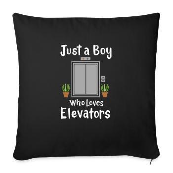 Just A Boy Who Loves Elevators - Sofakissenbezug 45 x 45 cm - Schwarz - Vorne