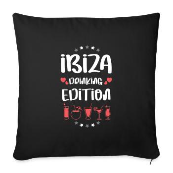 Ibiza Drinking Team - Sofa pillowcase 17,3'' x 17,3'' (45 x 45 cm) - black - Front