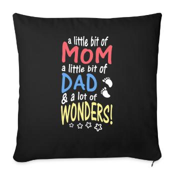A little bit of Mom Dad & lot of Wonders - Housse de coussin décorative 45 x 45 cm - noir - Devant