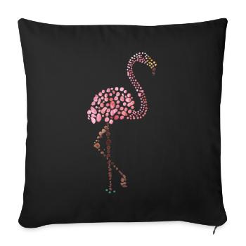flamand rose - Housse de coussin décorative 45 x 45 cm - noir - Devant