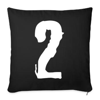 Maillot numéro 2 - Housse de coussin décorative 45 x 45 cm - noir - Devant