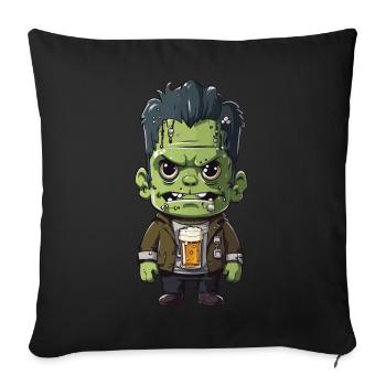 Halloween Beer Monster Funny Cartoon Design - Sofa pillowcase 17,3'' x 17,3'' (45 x 45 cm) - black - Front