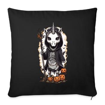 Düsteres Einhorn Skelett Magie Gothic Design - Sofakissenbezug 45 x 45 cm - Schwarz - Vorne