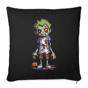 Cartoon Zombie Goule Halloween Nuit - Housse de coussin décorative 45 x 45 cm - noir - Devant