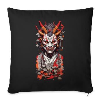 Oni Demon Japan Art Retro Design Style - Sofa pillowcase 17,3'' x 17,3'' (45 x 45 cm) - black - Front