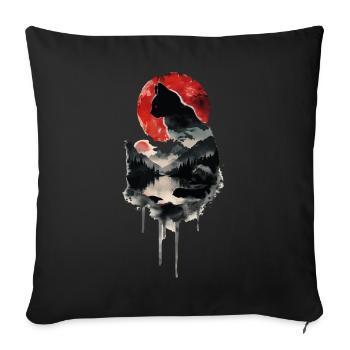 Chat noir - Housse de coussin décorative 45 x 45 cm - noir - Devant