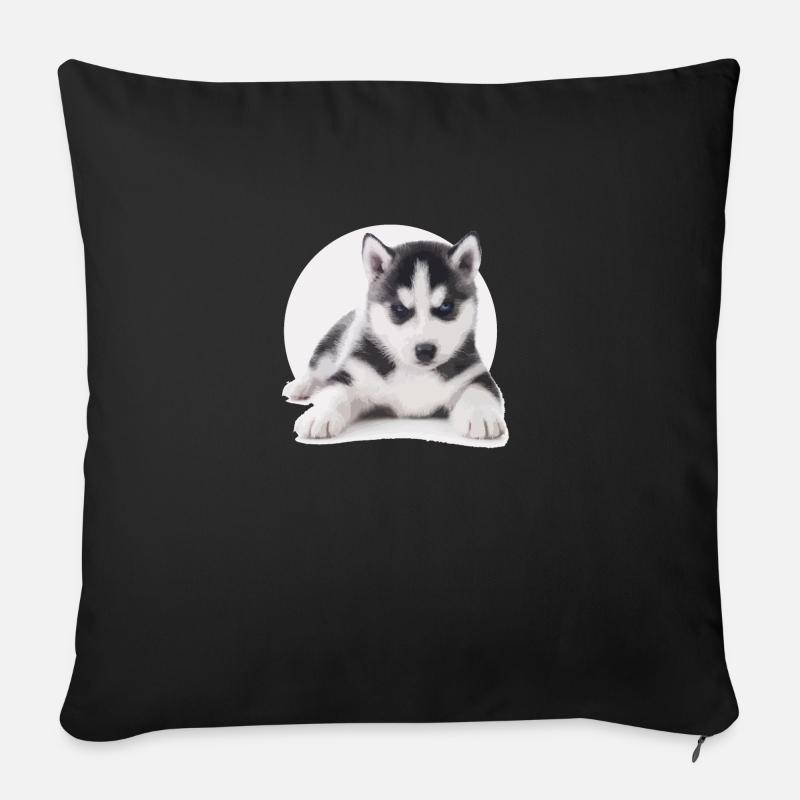 Husky Welpen - Sofakissenbezug 45 x 45 cm - Schwarz