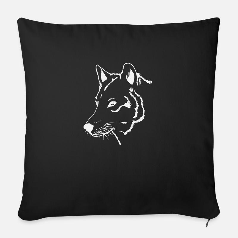 Wolf - Sofakissenbezug 45 x 45 cm - Schwarz